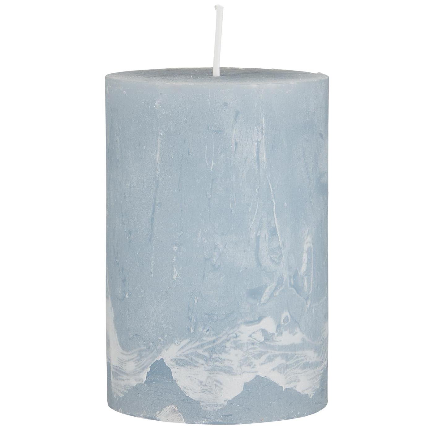 Rustikale Kerze – Staubblau