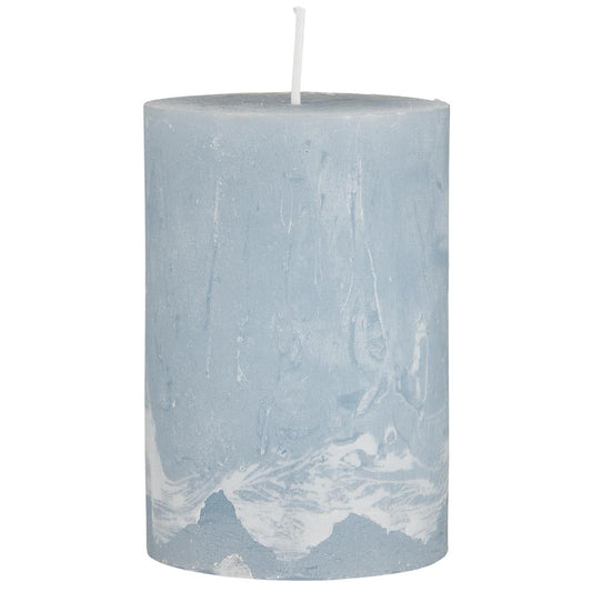 Rustikale Kerze – Staubblau