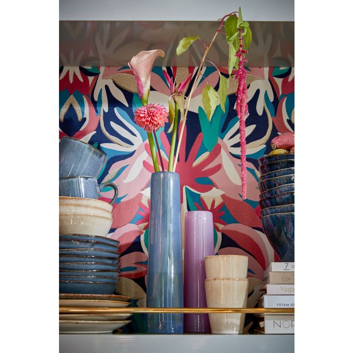 Xandra – Einstielige Vase in Hellblau, H 30,5 cm