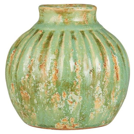 Keramikvase mit Rillen – Antik-Look mit Charakter